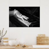 Piano macro close-up, Spelen in handschoenen Poster (Keuken)