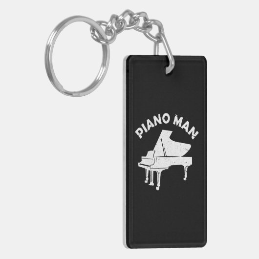 Piano-Man Funny Keyboard Pianist Musician Piano Sleutelhanger (Voorkant Links)
