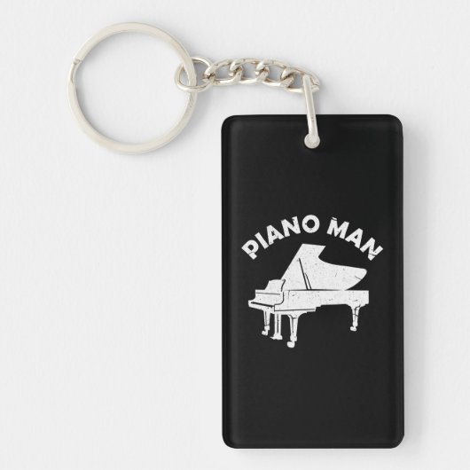 Piano-Man Funny Keyboard Pianist Musician Piano Sleutelhanger (Voorkant)