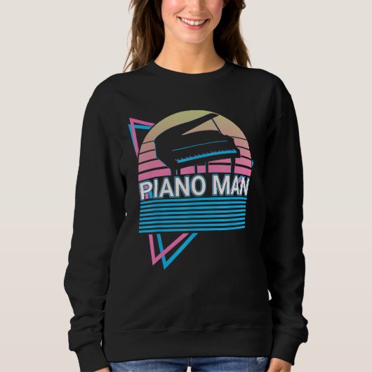 Piano Man Keyboard Piano Retro Trui (Voorkant)