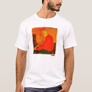 Piano-Man met drukwerk voor T-shirt