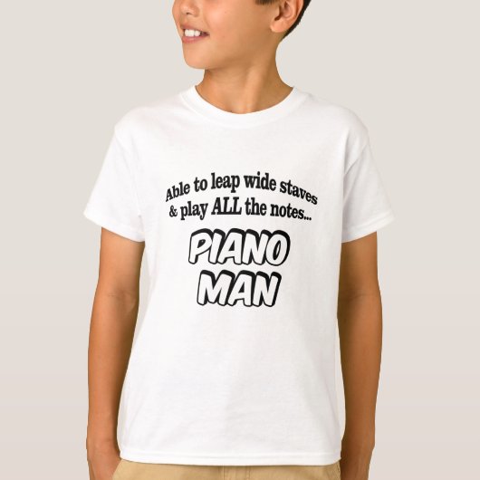 Piano-Man - Muziek superheld T-shirt (Voorkant)