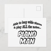 Piano Man - Muzieksuperheld Briefkaart (Voorkant / Achterkant)