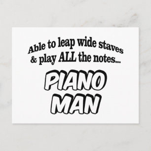 Piano Man - Muzieksuperheld Briefkaart