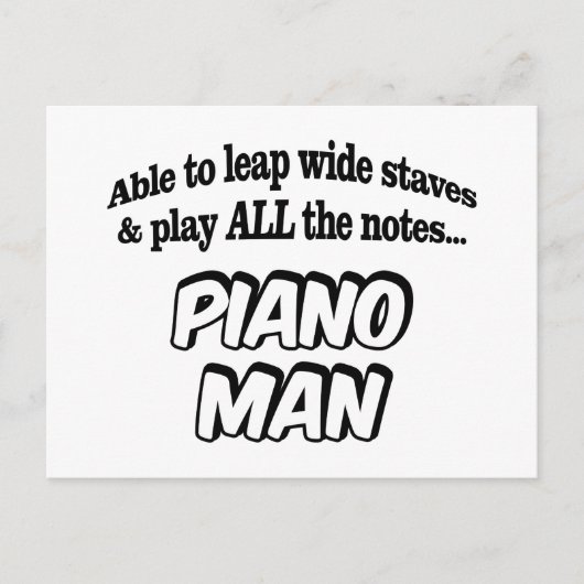 Piano Man - Muzieksuperheld Briefkaart (Voorkant)