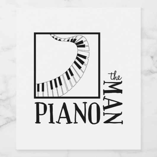 Piano-Man Wijn Etiket (Enkel label)