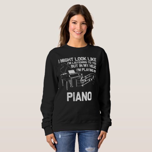 Piano Mannen Vrouwen Muziek Piano Player Pianist 6 Trui (Voorkant volledig)