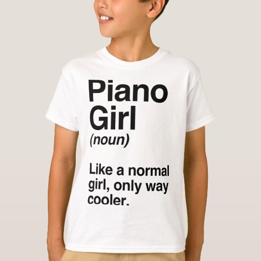 Piano Meisje Gift, Grappige Piano Meisje Definitie T-shirt (Voorkant)