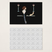 Piano Meisje Gift Label Visitekaartje (Voorkant /achterkant)