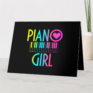 Piano Meisje Grappig Pianist Muzieknoten Musical K Kaart