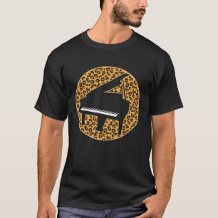 Piano Meisje Pianist Moeder Leopard Vrouwen Piano T-shirt
