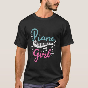 Piano Meisje Pianist Piano Speler Toetsenbord T-shirt
