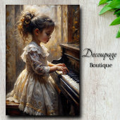  Piano Meisje Romantische Storybook Muziek Scene Tissuepapier