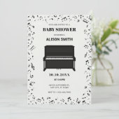 Piano melodie muzieknoten baby shower kaart (Staand voorkant)