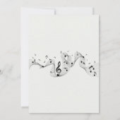 Piano melodie muzieknoten bruiloft kaart (Achterkant)