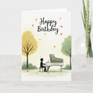 Piano Melodie Verjaardagskaart Kaart