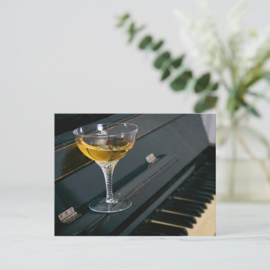 Piano met drink briefkaart (Staand voorkant)