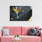Piano met drink canvas afdruk (Insitu (Woonkamer))