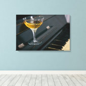 Piano met drink canvas afdruk (Insitu (Houten vloer))