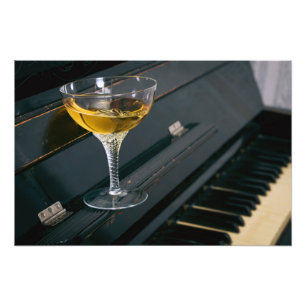 Piano met drink foto afdruk