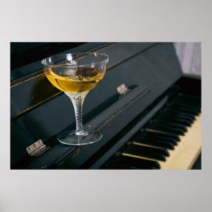 Piano met drink poster