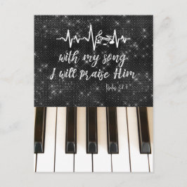 Piano met lof voor hem Bijbelvers Briefkaart