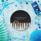 Piano met rode roos papieren bordje (Feest)