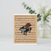 Piano ~ Met vel Music Background Briefkaart (Staand voorkant)