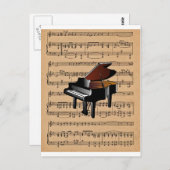 Piano ~ Met vel Music Background Briefkaart (Voorkant / Achterkant)