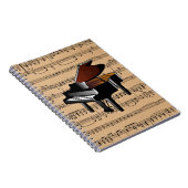 Piano ~ Met vel Music Background Notitieboek (Rechterzijde)
