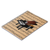 Piano ~ Met vel Music Background Notitieboek (Linkerzijde)