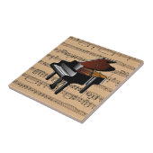 Piano ~ Met vel Music Background Tegeltje (Zijkant)