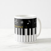 Piano-Mok - Persoonlijke naam Koffiemok (Voorkant rechts)