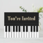 PIANO MULTI PURPOSE INVITATION - GOLD KAART (Staand voorkant)