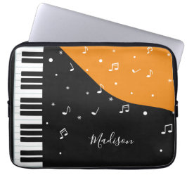 Piano Music aangepaste naam laptophoezen Laptop Sleeve