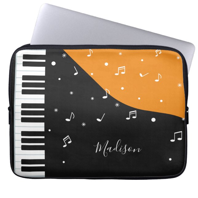 Piano Music aangepaste naam laptophoezen Laptop Sleeve (Voorkant)
