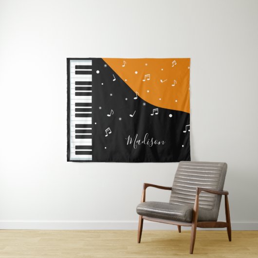 Piano Music aangepaste naam tapestry Wandkleed (In Situ (horizontaal))