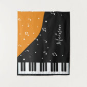 Piano Music aangepaste naam tapestry Wandkleed (Voorkant)
