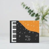 Piano Music aangepaste tekst briefkaart (Staand voorkant)