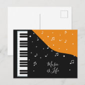 Piano Music aangepaste tekst briefkaart (Voorkant / Achterkant)