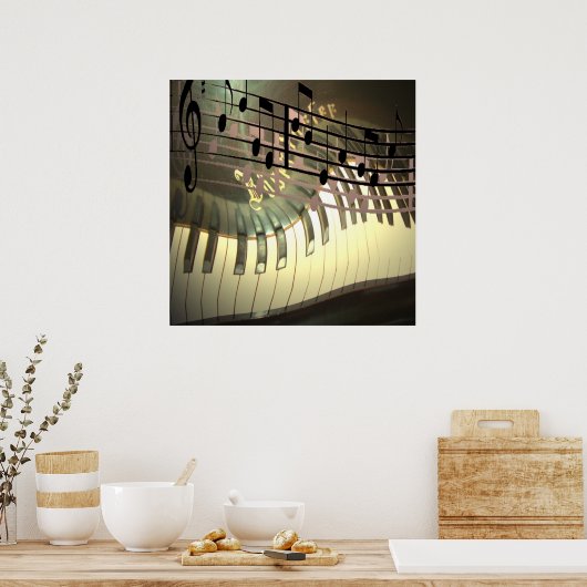 Piano Music Abstract Poster (Keuken)