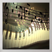Piano Music Abstract Poster (Voorkant)
