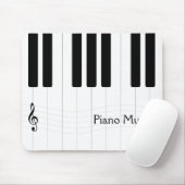 Piano Music Black en White Muismat (Met muis)