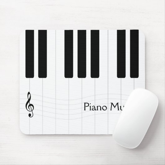 Piano Music Black en White Muismat (Met muis)