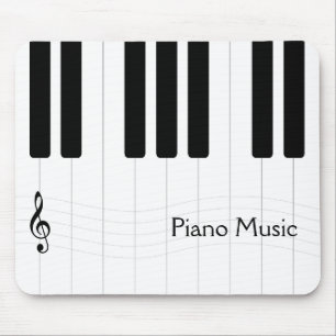 Piano Music Black en White Muismat