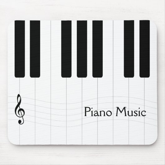 Piano Music Black en White Muismat (Voorkant)