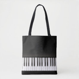 Piano Music Black en White Tote Bag
