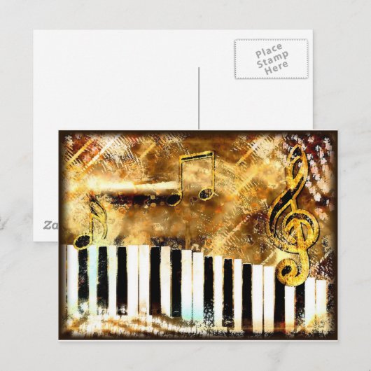 Piano Music Briefkaart (Voorkant / Achterkant)