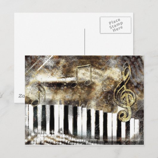Piano Music Briefkaart (Voorkant / Achterkant)