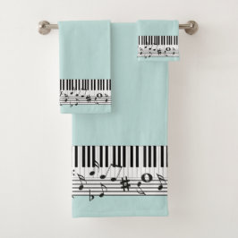 Piano Music Design Bath Towel Set Bad Handdoek